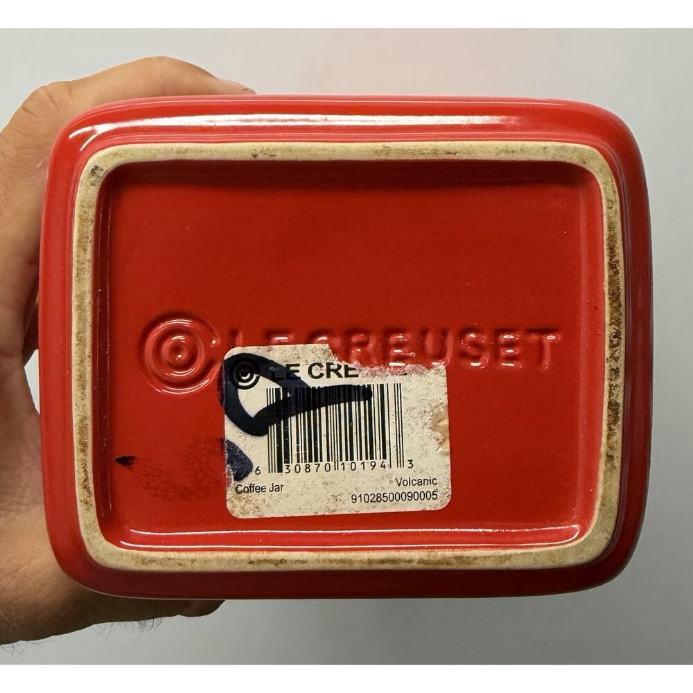 Le CREUSET Rare Coffee Canister Flame Orange Ombré 2 qt OR 16 Oz NO TOP - Picture 4 of 5